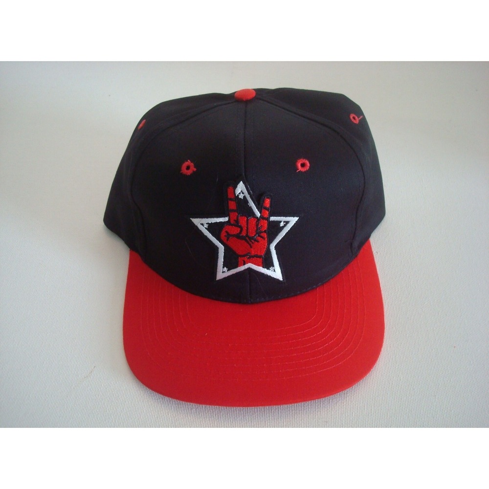 ROCK BAND HORNS UP METAL‎   snapback 00S 90S GOLF BEACH HAT CAP VINTAGE c1